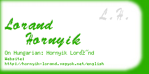 lorand hornyik business card